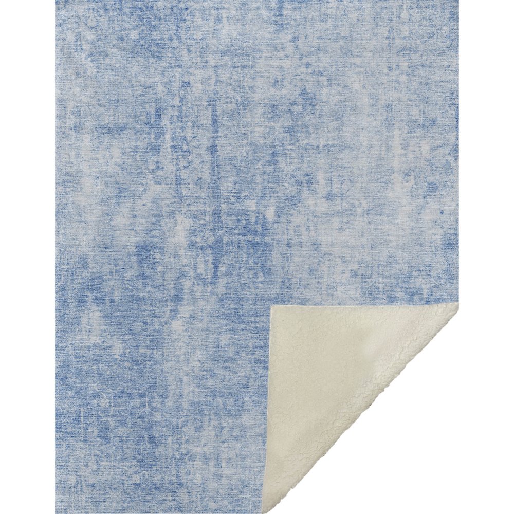 Premium Machine Washable ASB656 Blue 50" x 70" Sherpa Throw Blanket. Picture 1