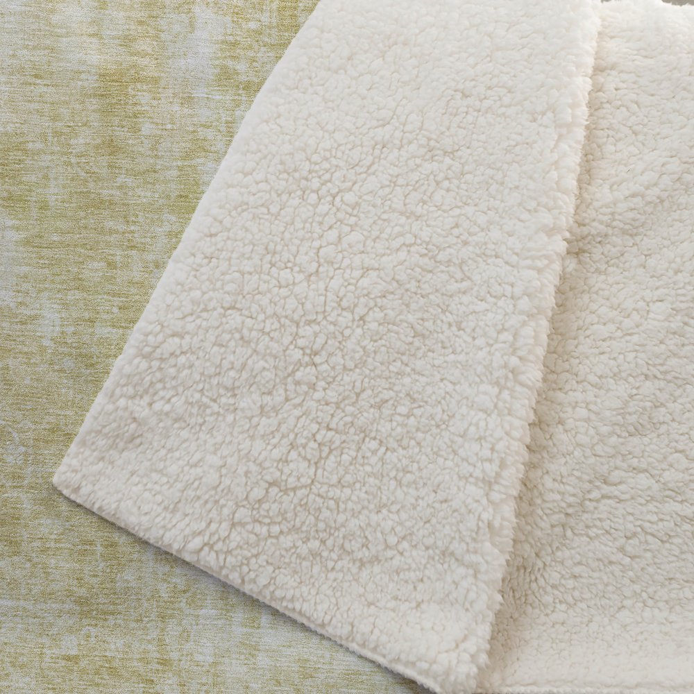 Premium Machine Washable ASB656 Gold 50" x 70" Sherpa Throw Blanket. Picture 2