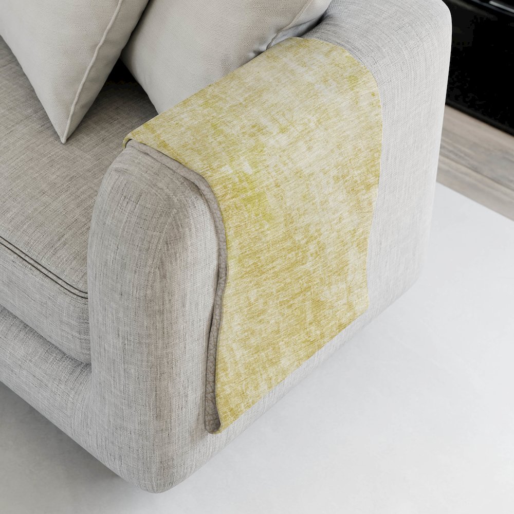 Premium Machine Washable ASB656 Gold 50" x 70" Sherpa Throw Blanket. Picture 4