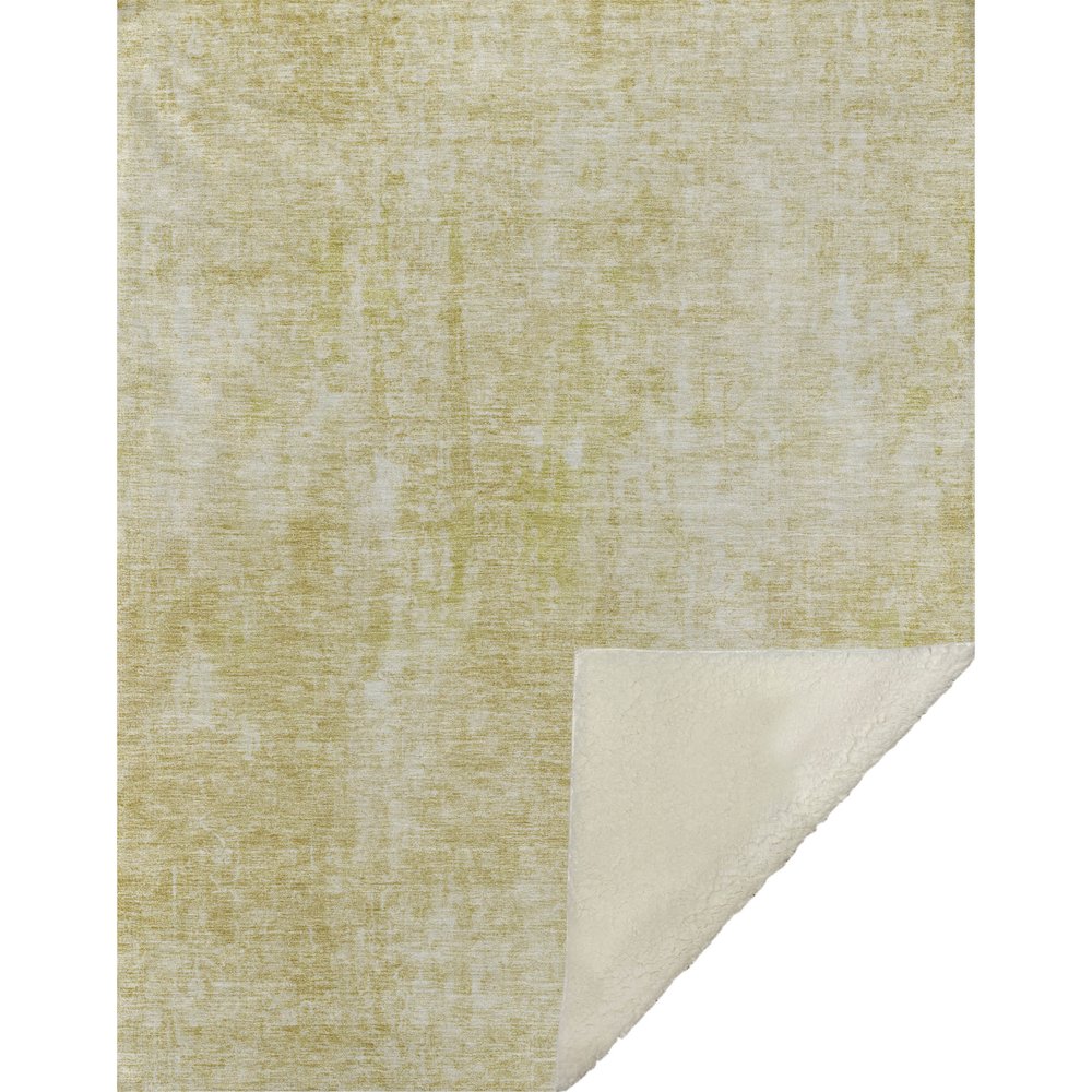 Premium Machine Washable ASB656 Gold 50" x 70" Sherpa Throw Blanket. Picture 1