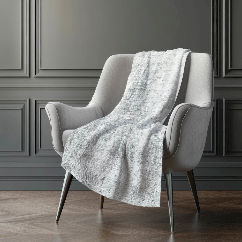 Premium Machine Washable ASB656 Gray 50" x 70" Sherpa Throw Blanket. Picture 5