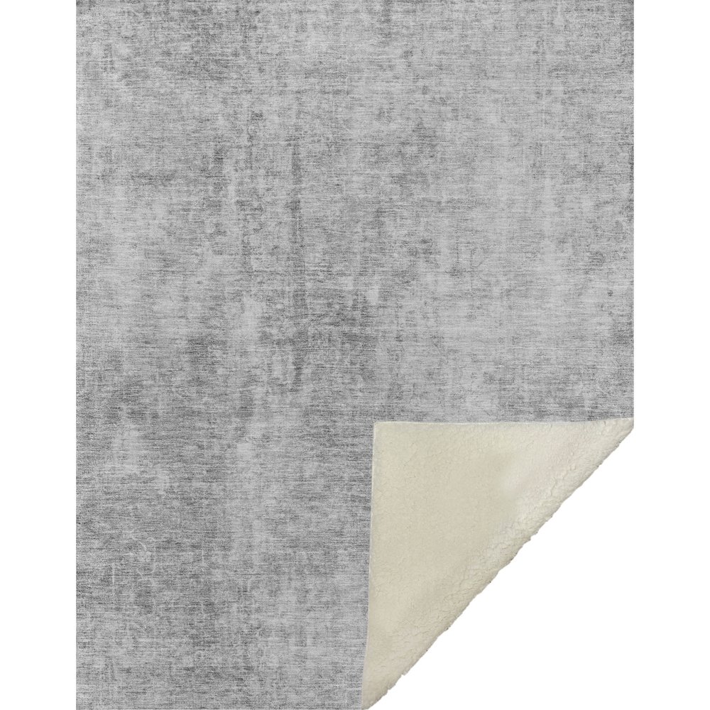 Premium Machine Washable ASB656 Gray 50" x 70" Sherpa Throw Blanket. Picture 1