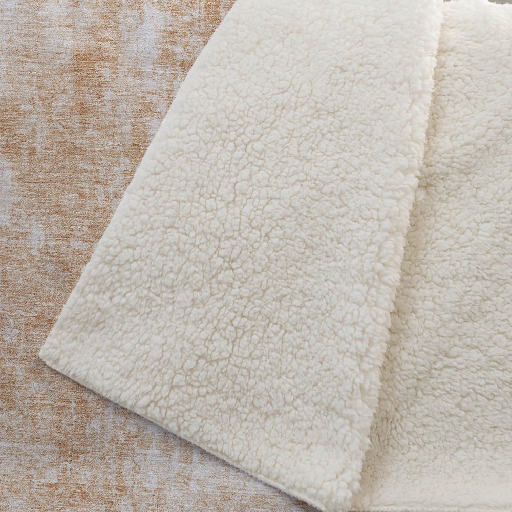 Premium Machine Washable ASB656 Terracotta 50" x 70" Sherpa Throw Blanket. Picture 2