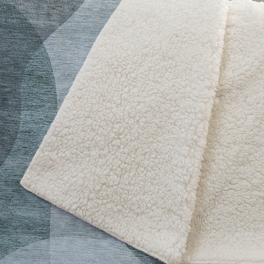 Premium Machine Washable ASB657 Green 50" x 70" Sherpa Throw Blanket. Picture 2