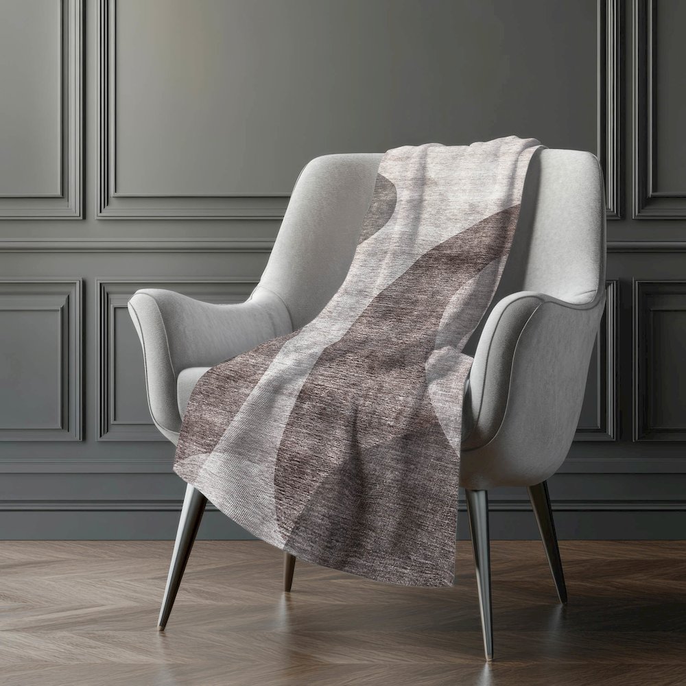 Premium Machine Washable ASB657 Mocha 50" x 70" Sherpa Throw Blanket. Picture 5