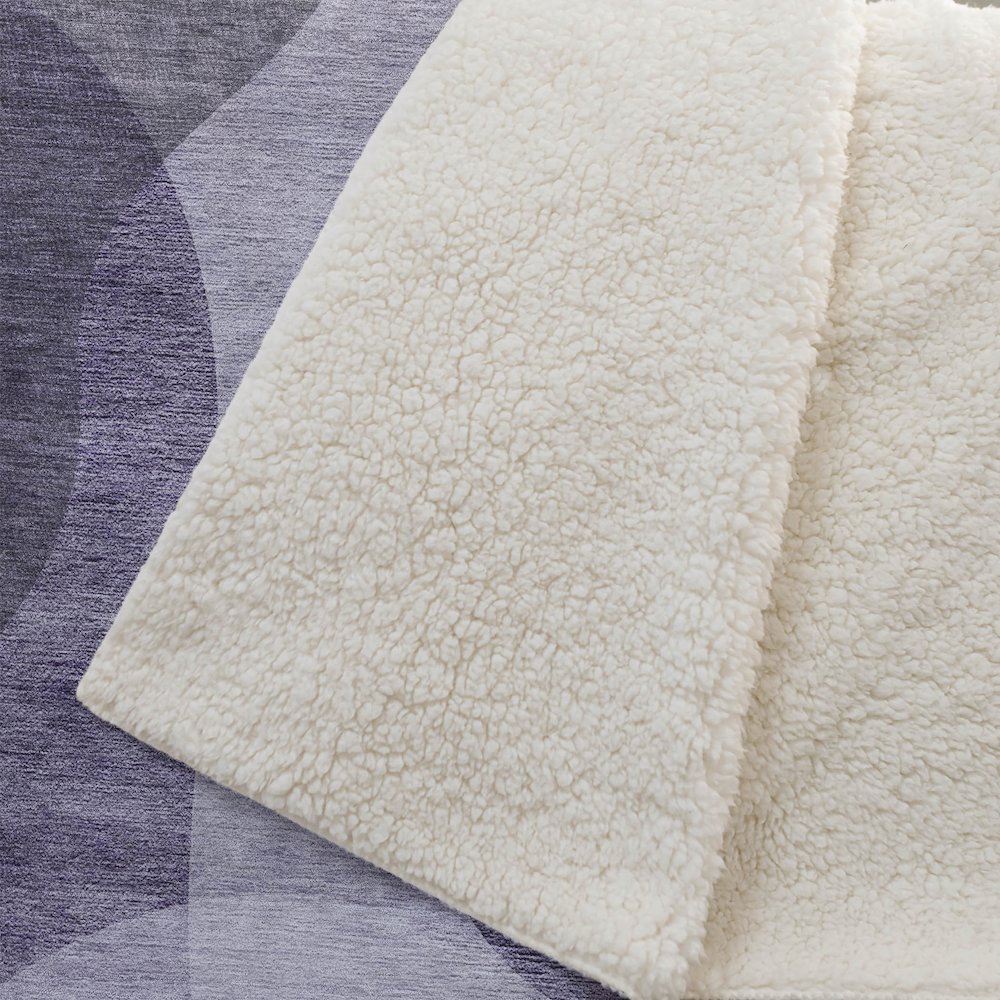 Premium Machine Washable ASB657 Purple 50" x 70" Sherpa Throw Blanket. Picture 2