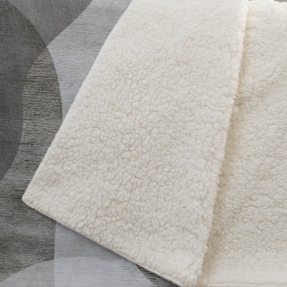 Premium Machine Washable ASB657 Taupe 50" x 70" Sherpa Throw Blanket. Picture 2