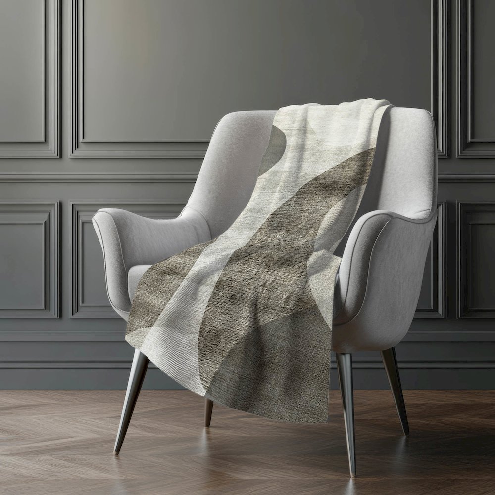 Premium Machine Washable ASB657 Taupe 50" x 70" Sherpa Throw Blanket. Picture 5
