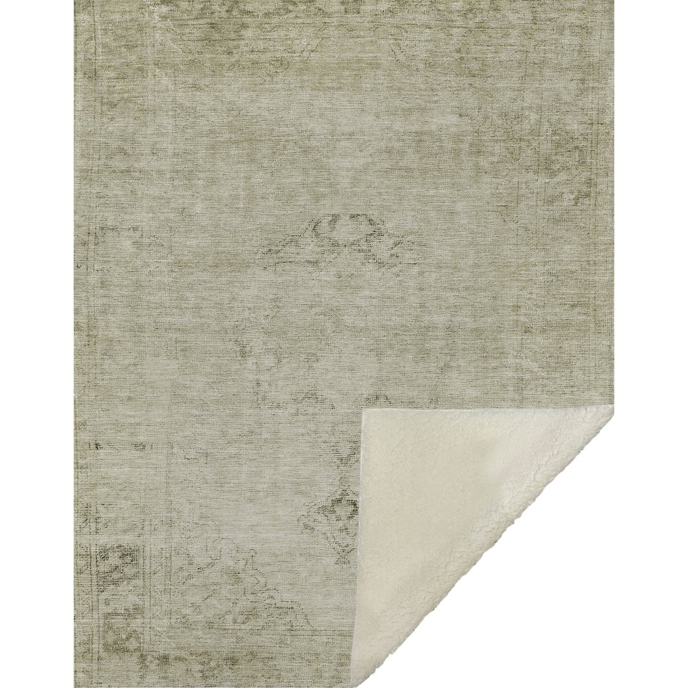 Premium Machine Washable ASB658 Beige 50" x 70" Sherpa Throw Blanket. Picture 1