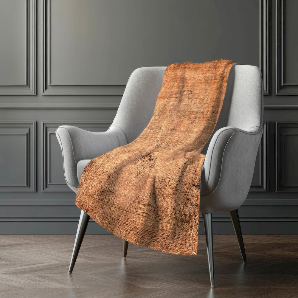 Premium Machine Washable ASB658 Copper 50" x 70" Sherpa Throw Blanket. Picture 5