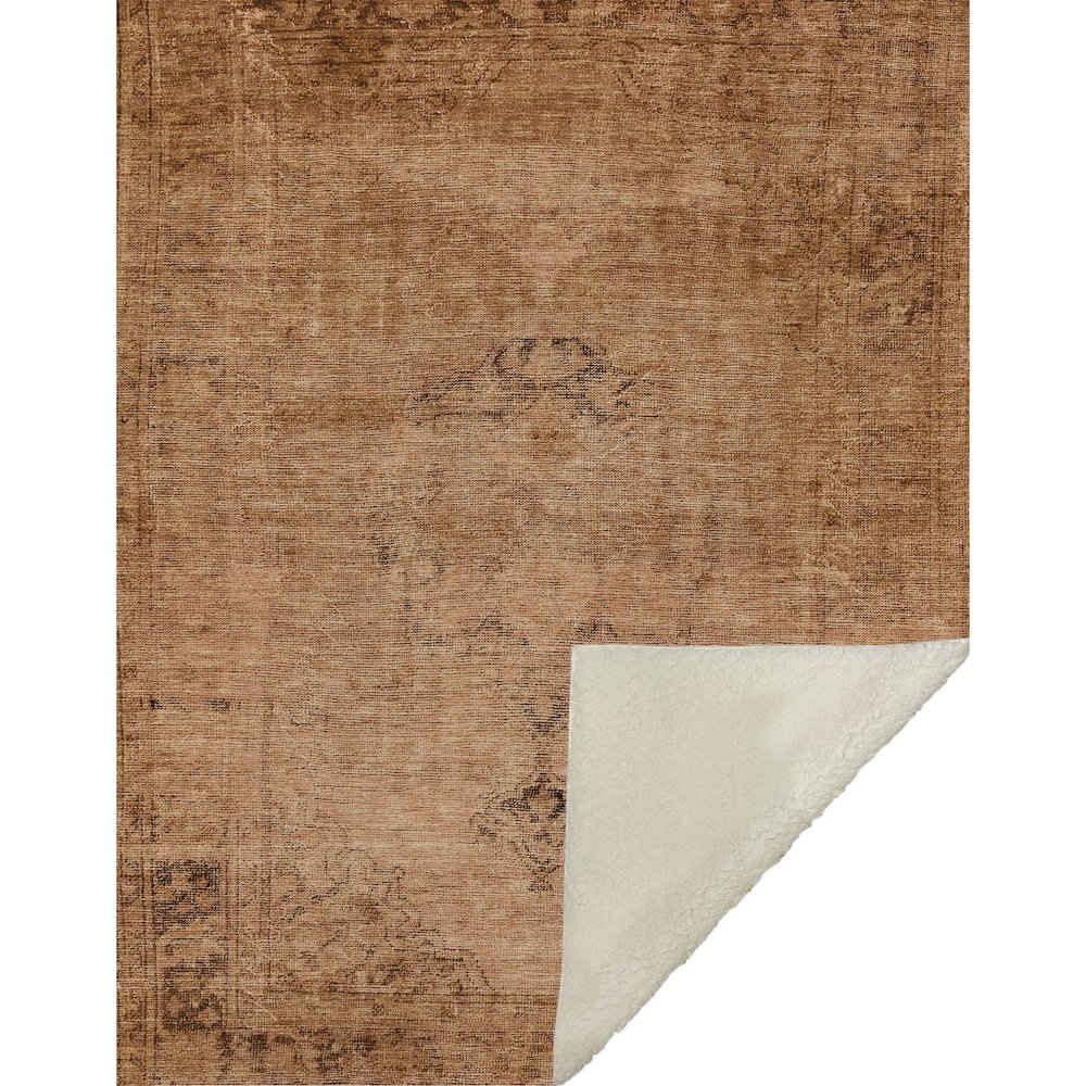 Premium Machine Washable ASB658 Copper 50" x 70" Sherpa Throw Blanket. Picture 1