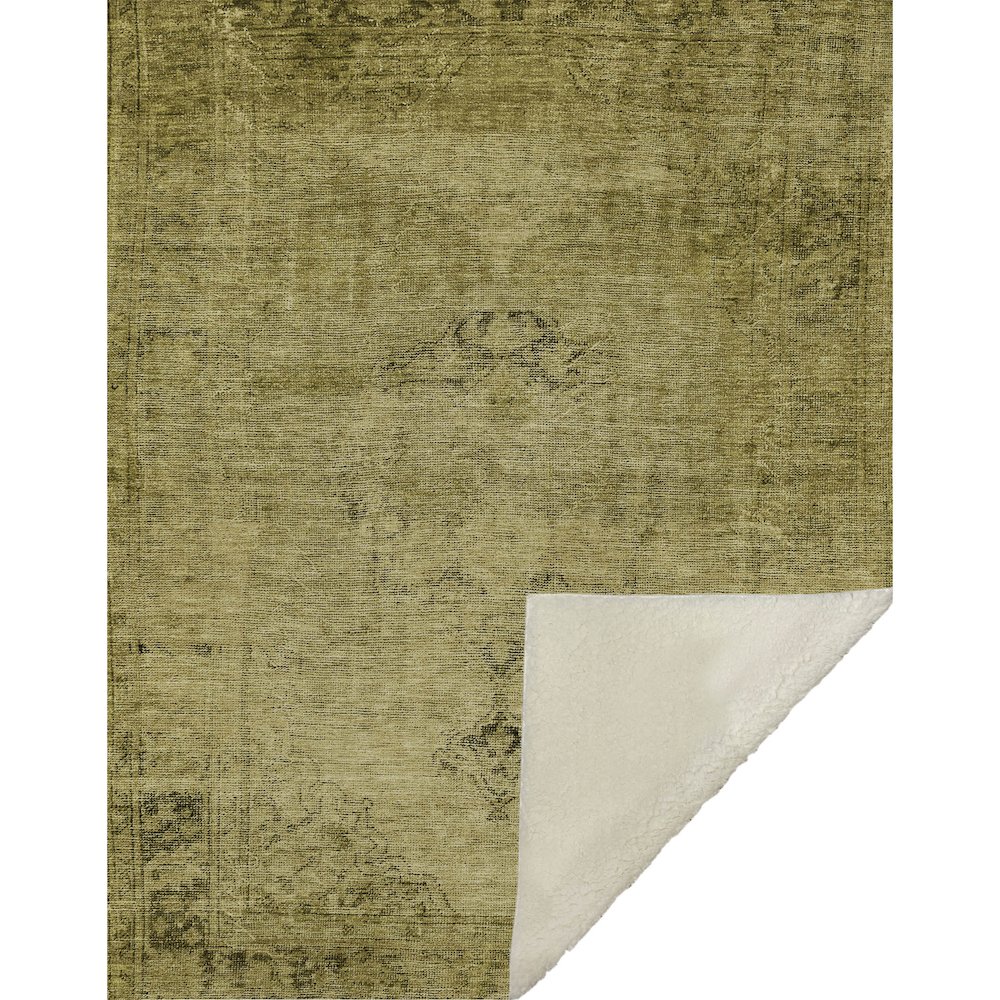 Premium Machine Washable ASB658 Gold 50" x 70" Sherpa Throw Blanket. Picture 1