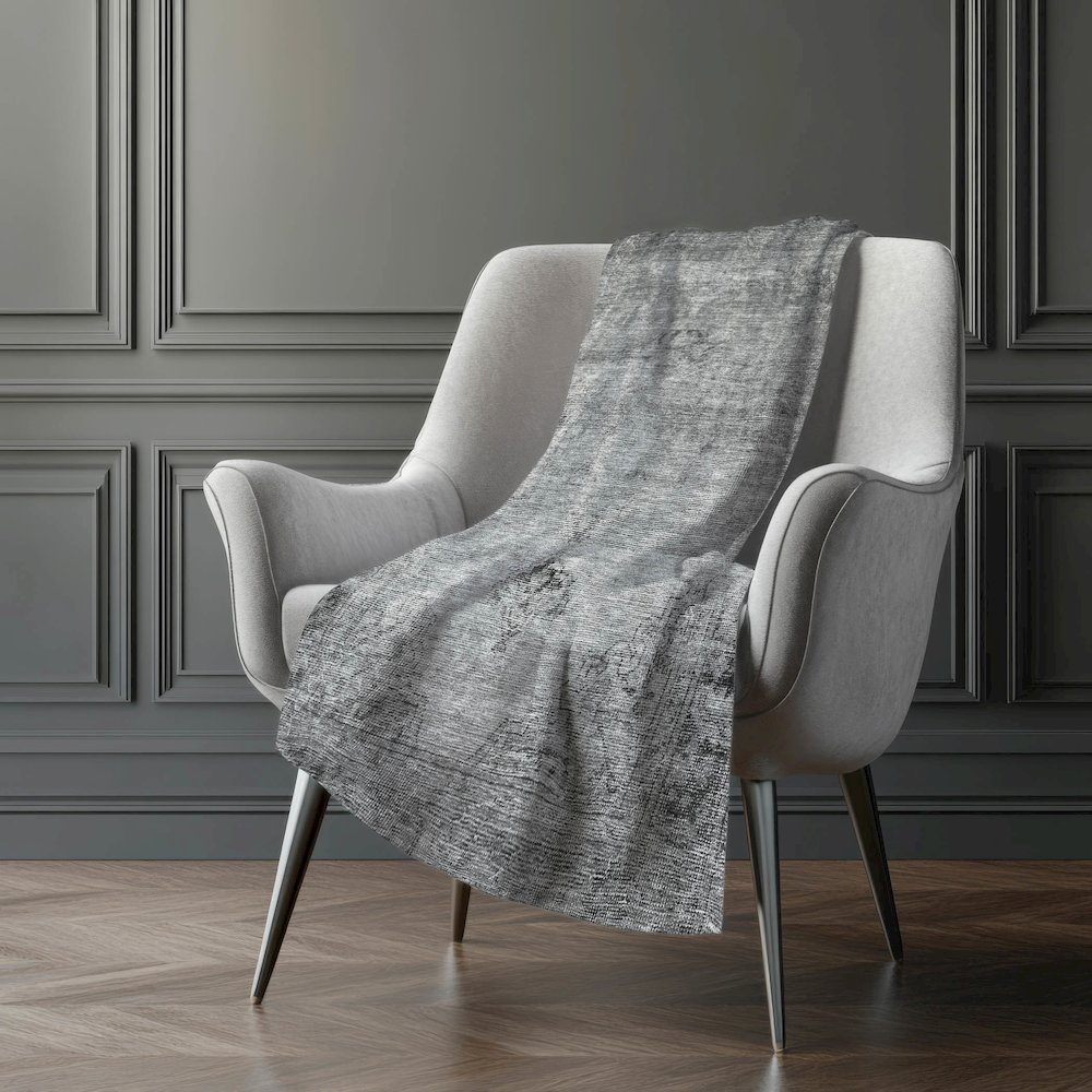 Premium Machine Washable ASB658 Gray 50" x 70" Sherpa Throw Blanket. Picture 5