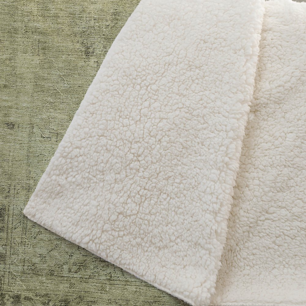 Premium Machine Washable ASB658 Khaki 50" x 70" Sherpa Throw Blanket. Picture 2