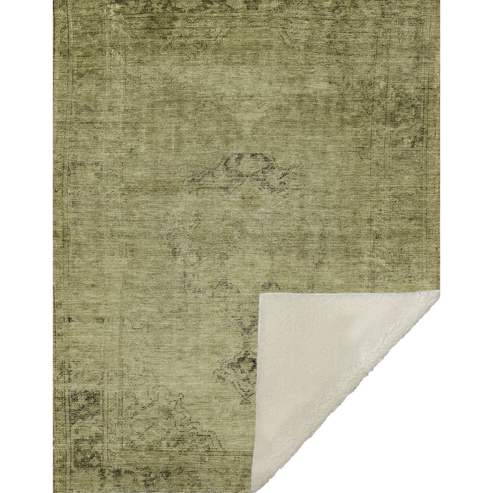 Premium Machine Washable ASB658 Khaki 50" x 70" Sherpa Throw Blanket. Picture 1