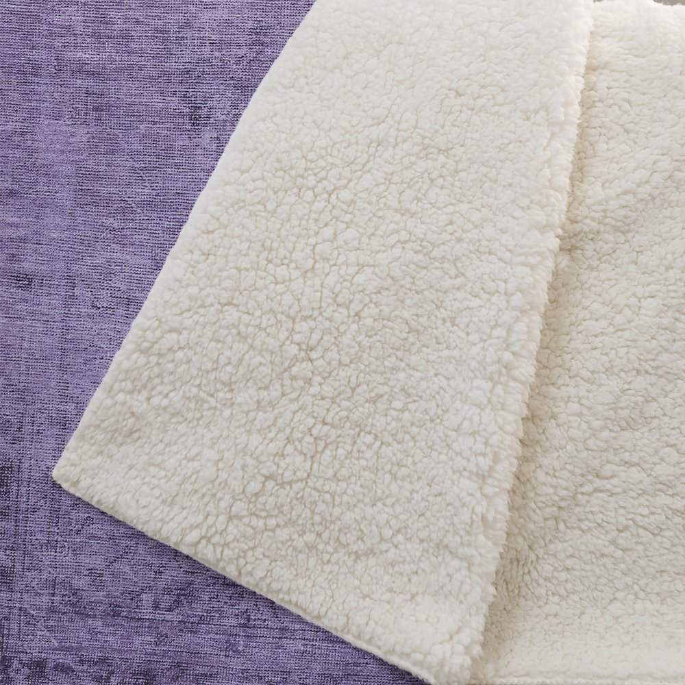Premium Machine Washable ASB658 Purple 50" x 70" Sherpa Throw Blanket. Picture 2