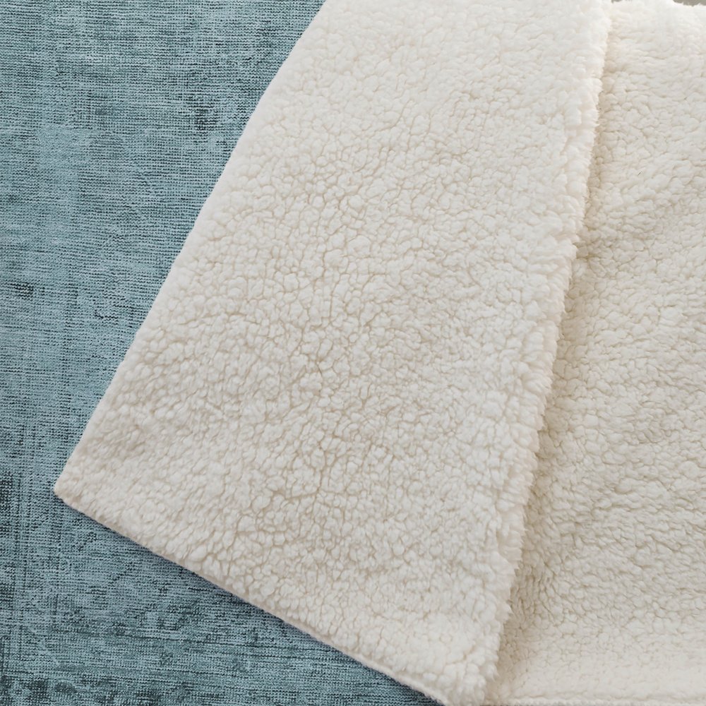 Premium Machine Washable ASB658 Teal 50" x 70" Sherpa Throw Blanket. Picture 2