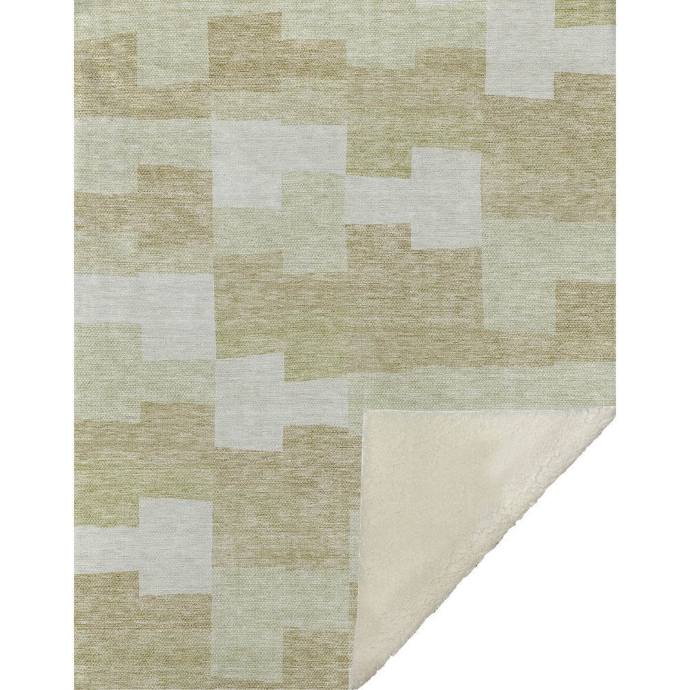 Premium Machine Washable ASB659 Beige 50" x 70" Sherpa Throw Blanket. Picture 1