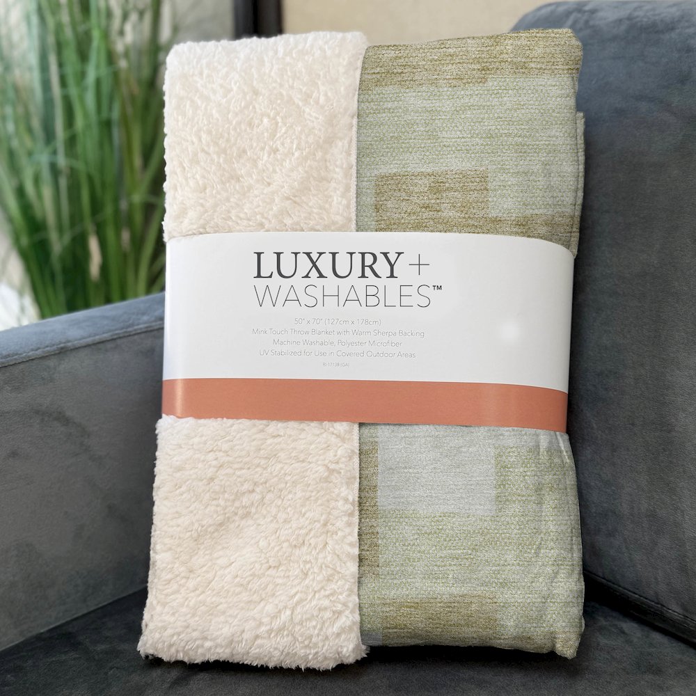 Premium Machine Washable ASB659 Beige 50" x 70" Sherpa Throw Blanket. Picture 3