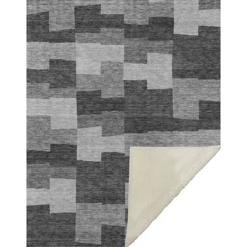 Premium Machine Washable ASB659 Gray 50" x 70" Sherpa Throw Blanket. Picture 1