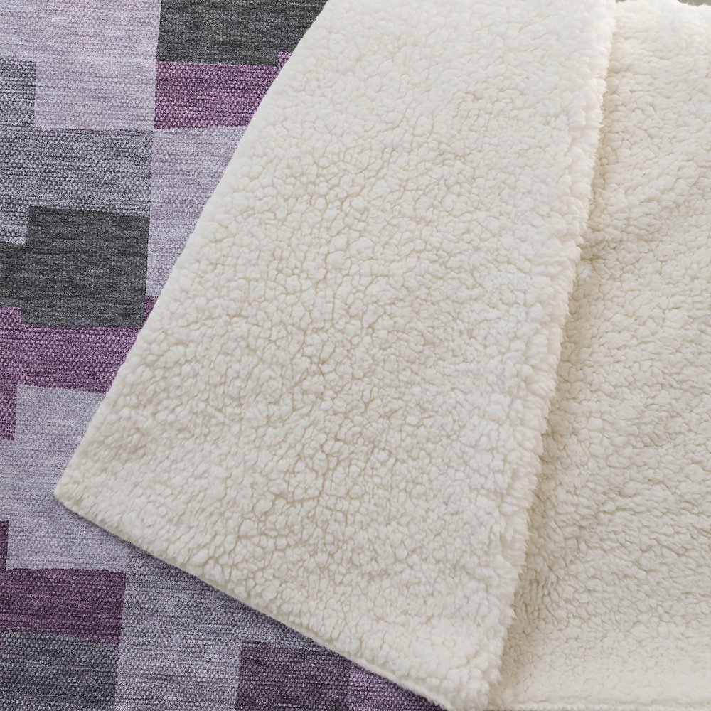 Premium Machine Washable ASB659 Merlot 50" x 70" Sherpa Throw Blanket. Picture 2