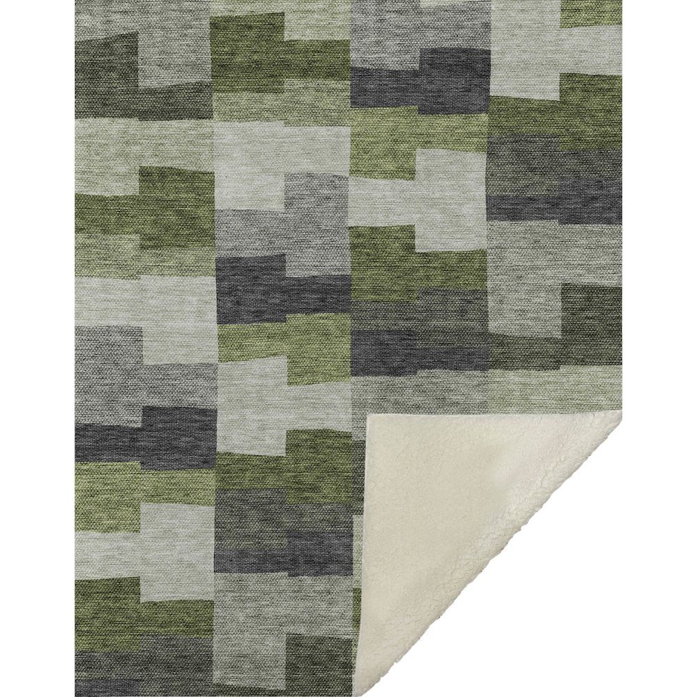 Premium Machine Washable ASB659 Olive 50" x 70" Sherpa Throw Blanket. Picture 1