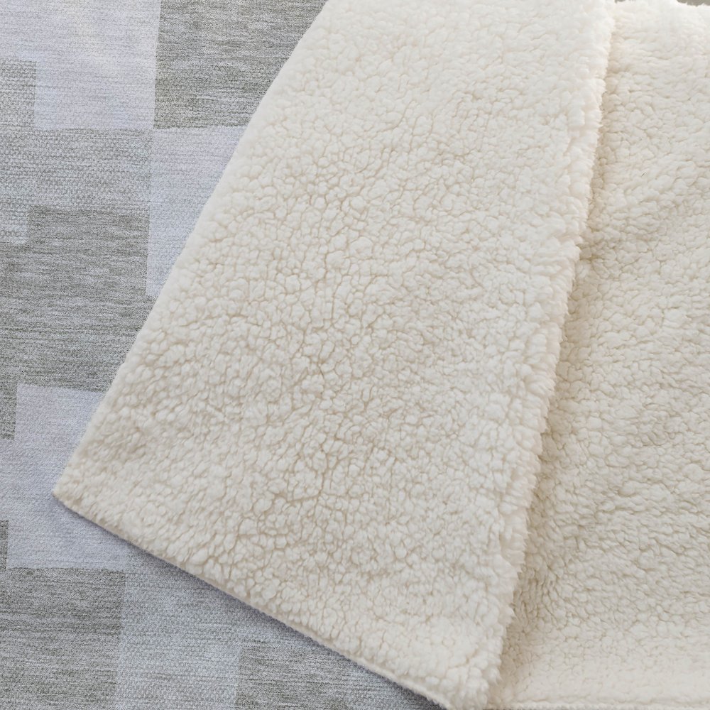 Premium Machine Washable ASB659 Taupe 50" x 70" Sherpa Throw Blanket. Picture 2