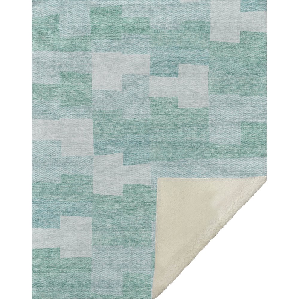 Premium Machine Washable ASB659 Teal 50" x 70" Sherpa Throw Blanket. Picture 1