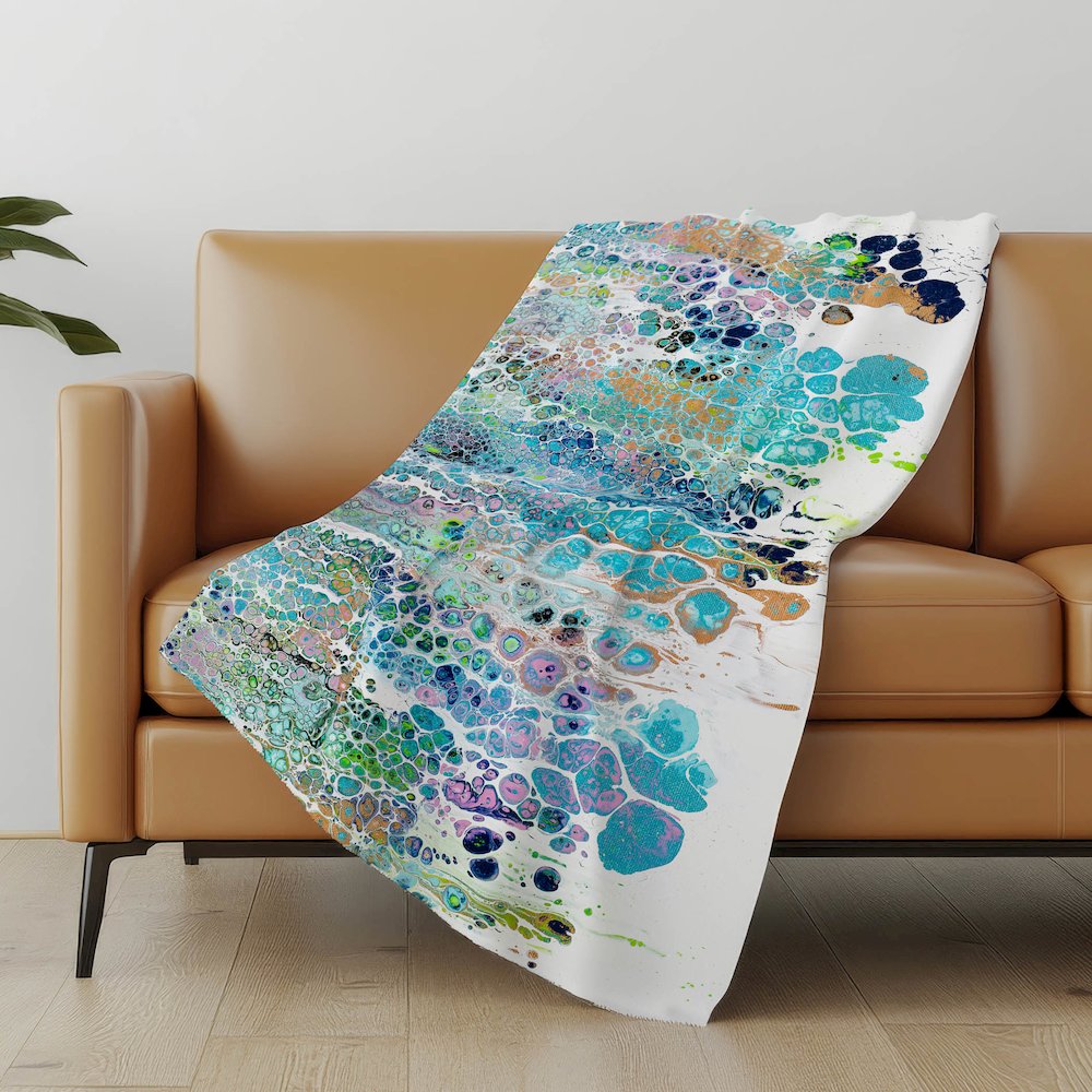 Premium Machine Washable ASB65 Mermaid 50" x 70" Sherpa Throw Blanket. Picture 4