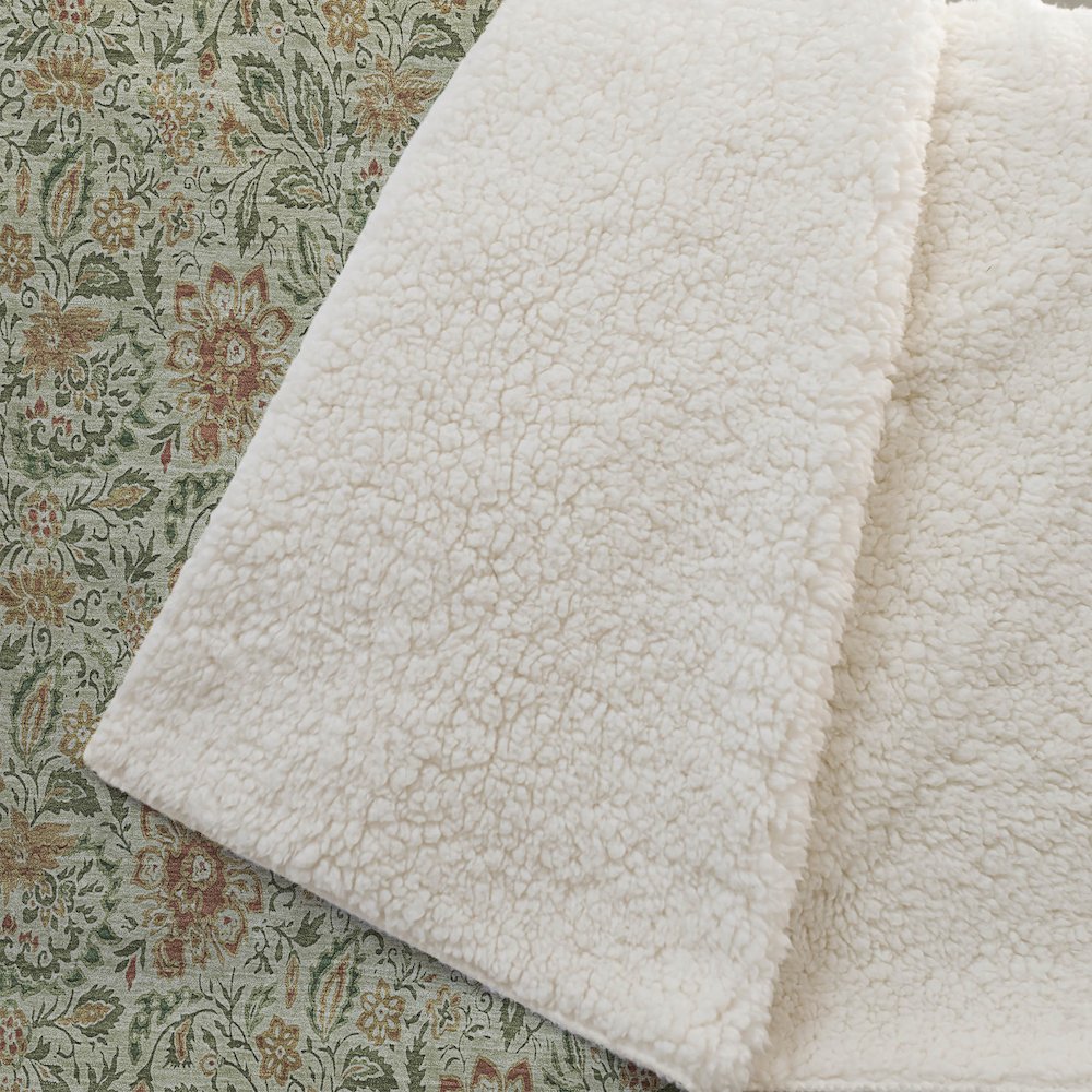 Premium Machine Washable ASB660 Aloe 50" x 70" Sherpa Throw Blanket. Picture 2