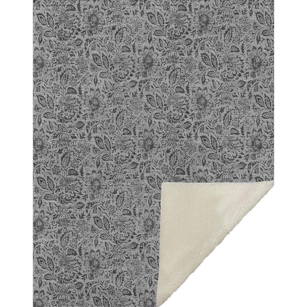 Premium Machine Washable ASB660 Gray 50" x 70" Sherpa Throw Blanket. Picture 1