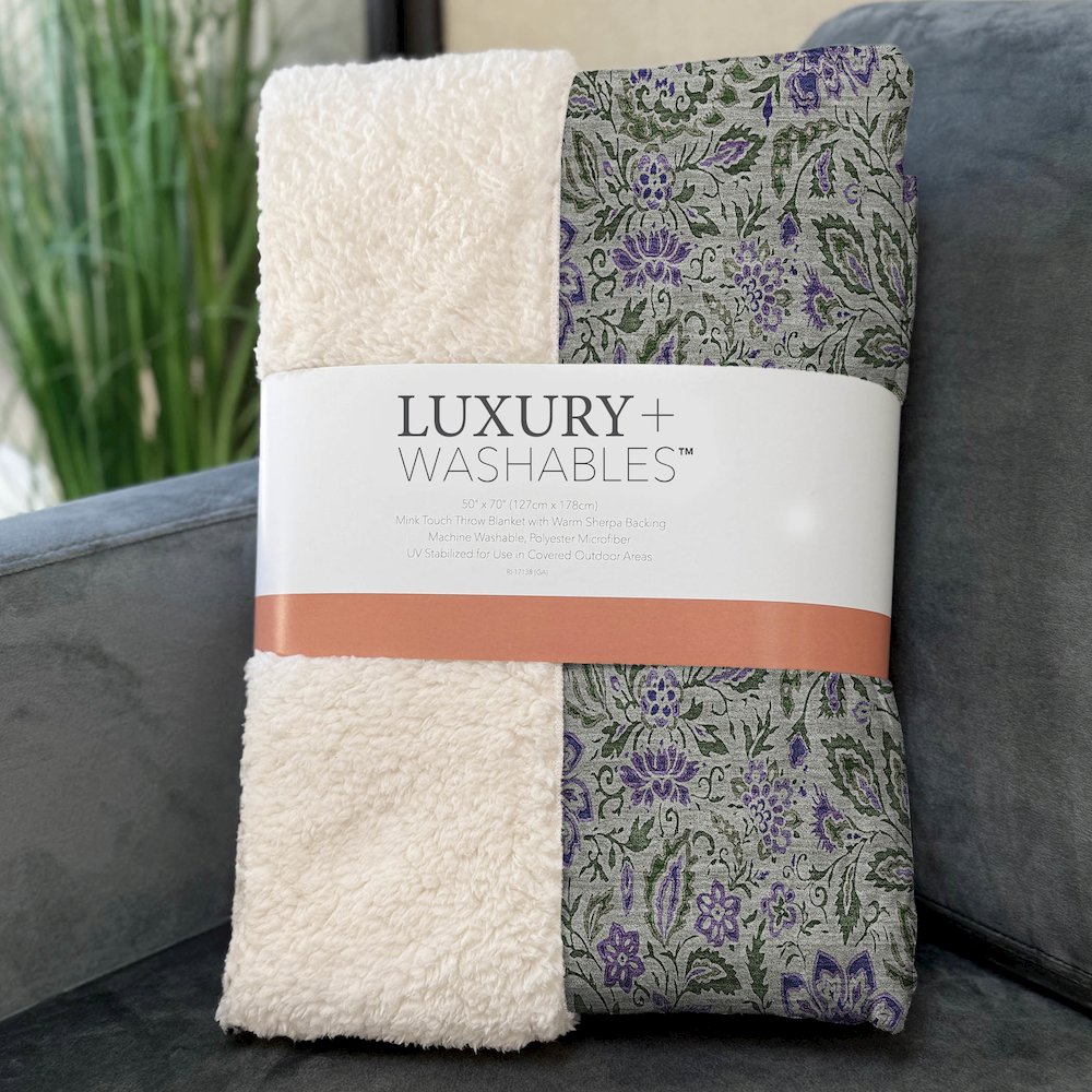 Premium Machine Washable ASB660 Olive 50" x 70" Sherpa Throw Blanket. Picture 3