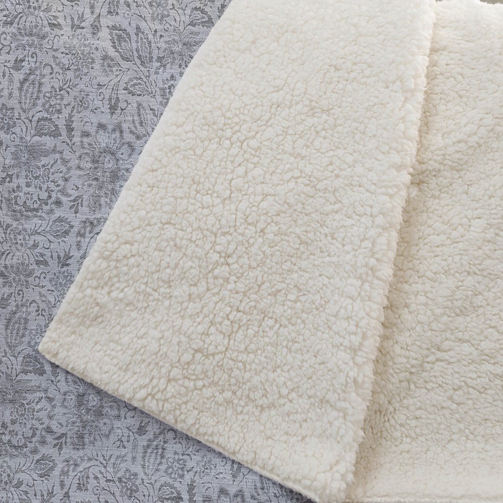 Premium Machine Washable ASB660 Silver 50" x 70" Sherpa Throw Blanket. Picture 2