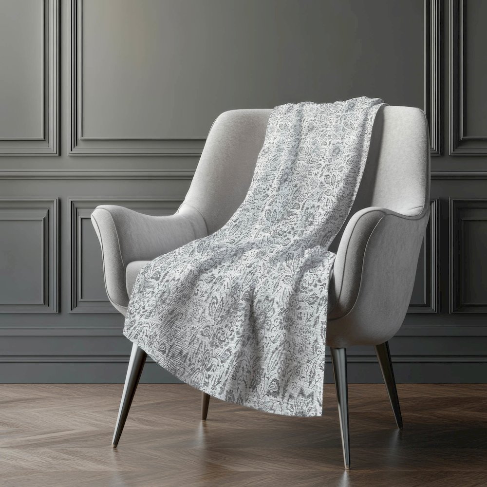 Premium Machine Washable ASB660 Silver 50" x 70" Sherpa Throw Blanket. Picture 5