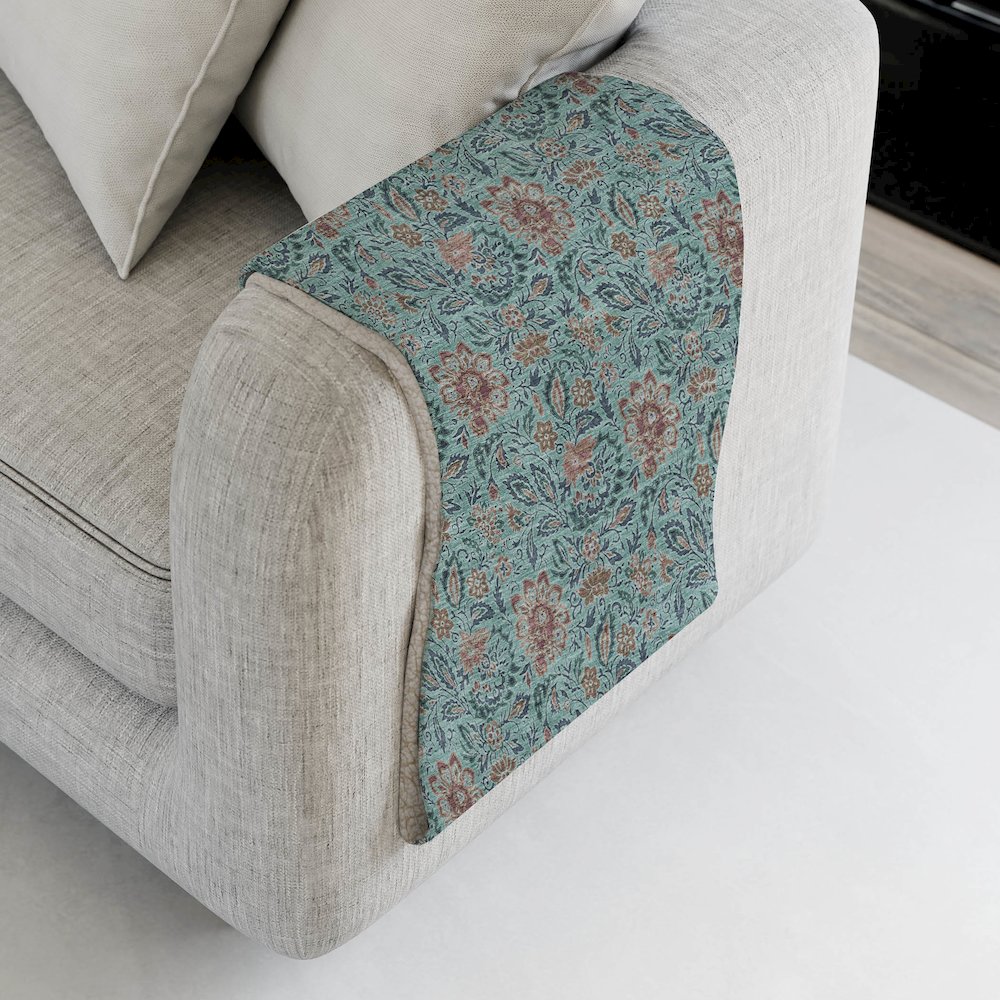 Premium Machine Washable ASB660 Teal 50" x 70" Sherpa Throw Blanket. Picture 4