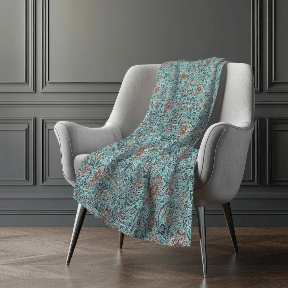 Premium Machine Washable ASB660 Teal 50" x 70" Sherpa Throw Blanket. Picture 5