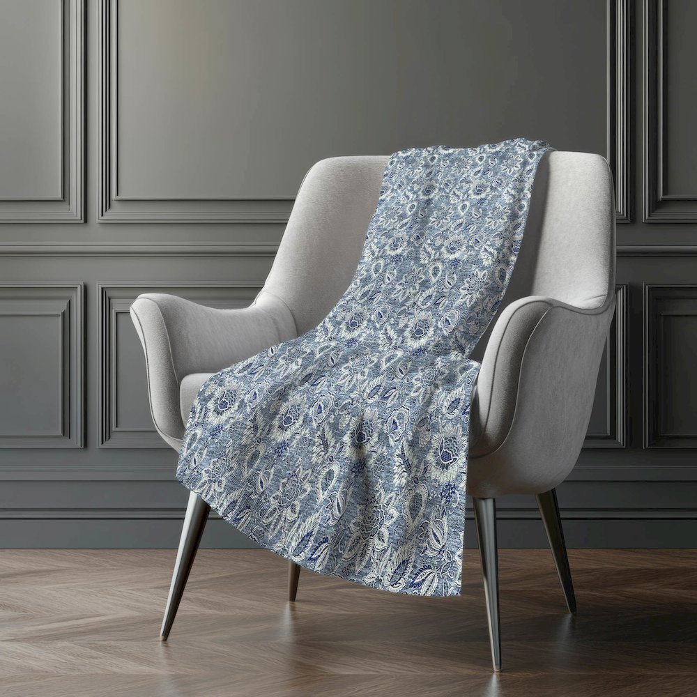 Premium Machine Washable ASB661 Blue 50" x 70" Sherpa Throw Blanket. Picture 5
