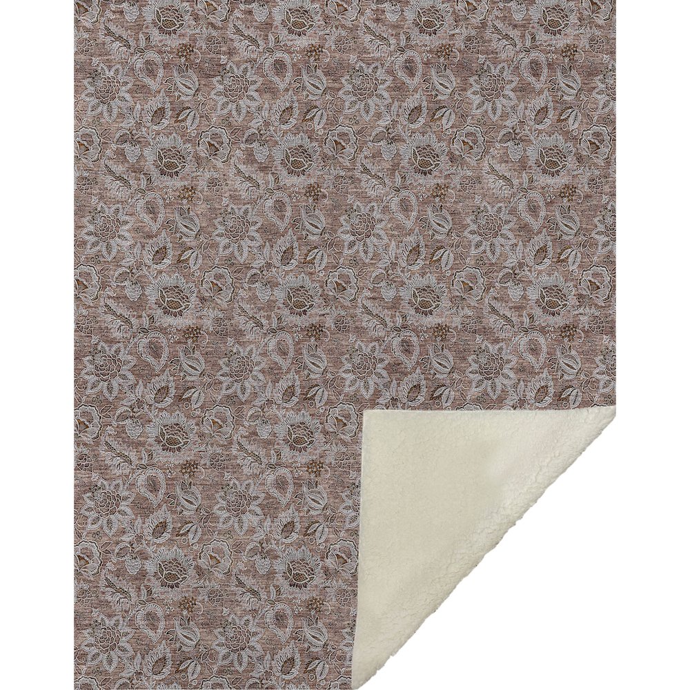 Premium Machine Washable ASB661 Copper 50" x 70" Sherpa Throw Blanket. Picture 1
