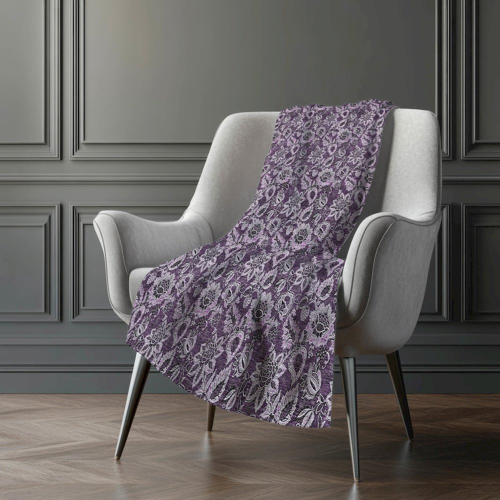 Premium Machine Washable ASB661 Eggplant 50" x 70" Sherpa Throw Blanket. Picture 5