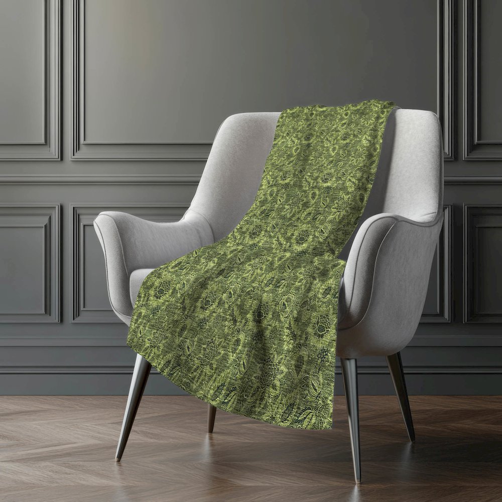 Premium Machine Washable ASB661 Olive 50" x 70" Sherpa Throw Blanket. Picture 5