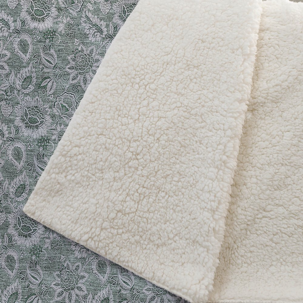 Premium Machine Washable ASB661 Sage 50" x 70" Sherpa Throw Blanket. Picture 2