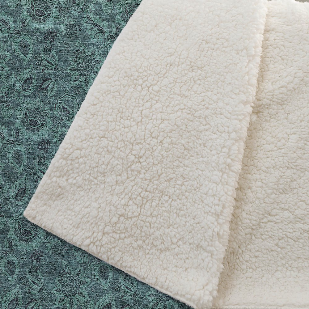 Premium Machine Washable ASB661 Teal 50" x 70" Sherpa Throw Blanket. Picture 2