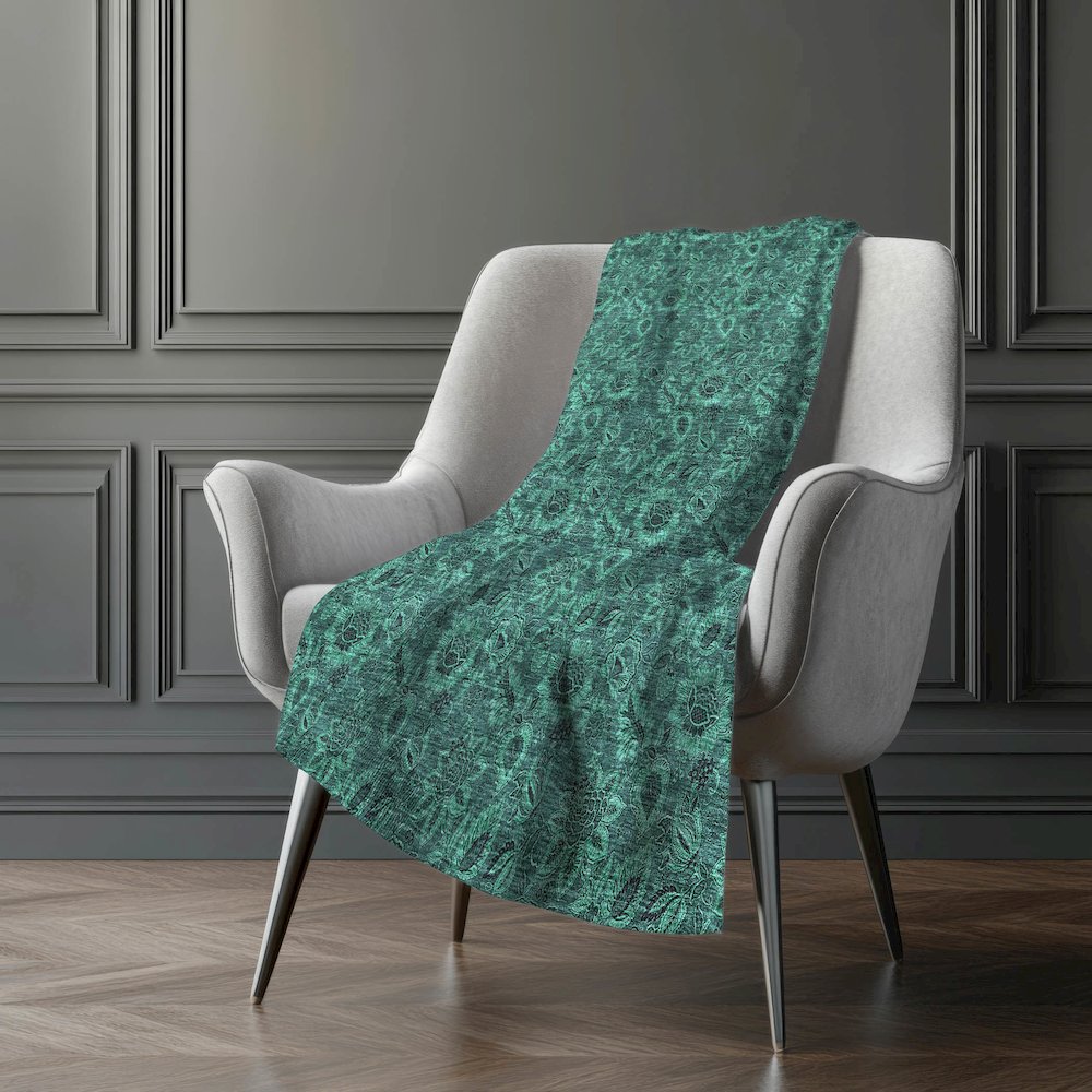 Premium Machine Washable ASB661 Teal 50" x 70" Sherpa Throw Blanket. Picture 5