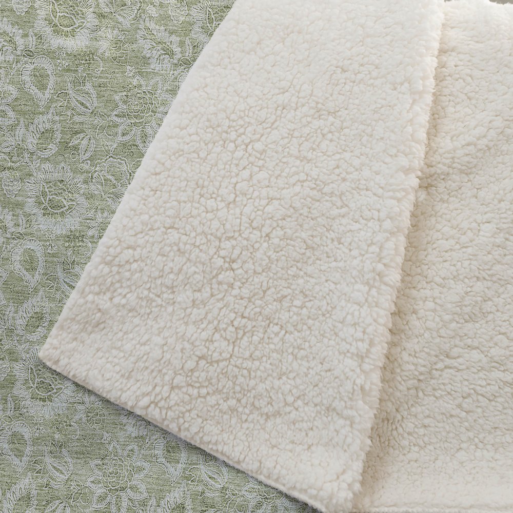 Premium Machine Washable ASB662 Aloe 50" x 70" Sherpa Throw Blanket. Picture 2