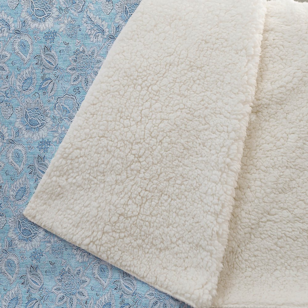 Premium Machine Washable ASB662 Aqua 50" x 70" Sherpa Throw Blanket. Picture 2