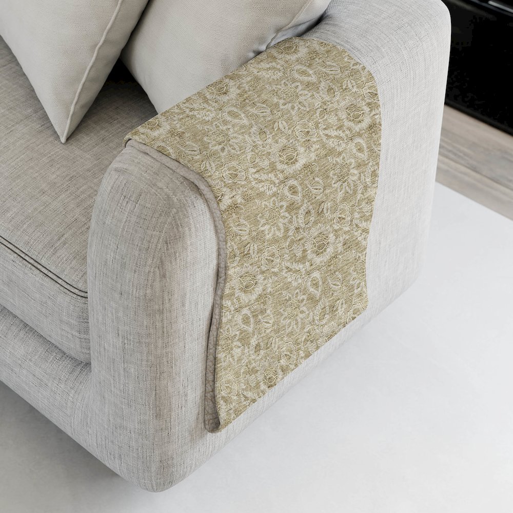 Premium Machine Washable ASB662 Beige 50" x 70" Sherpa Throw Blanket. Picture 4