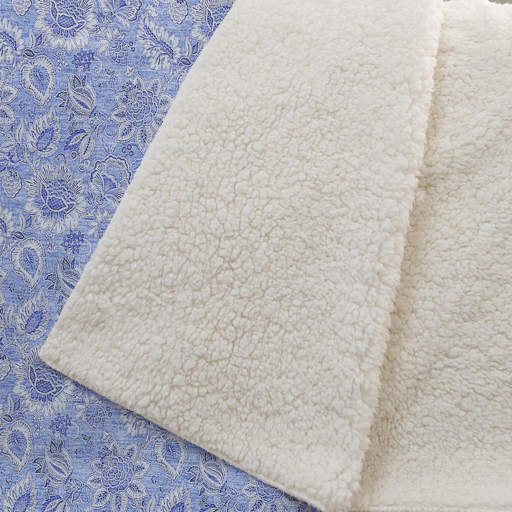 Premium Machine Washable ASB662 Blue 50" x 70" Sherpa Throw Blanket. Picture 2