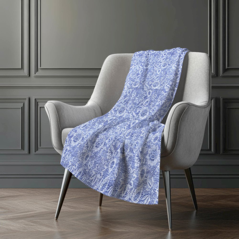 Premium Machine Washable ASB662 Denim 50" x 70" Sherpa Throw Blanket. Picture 5
