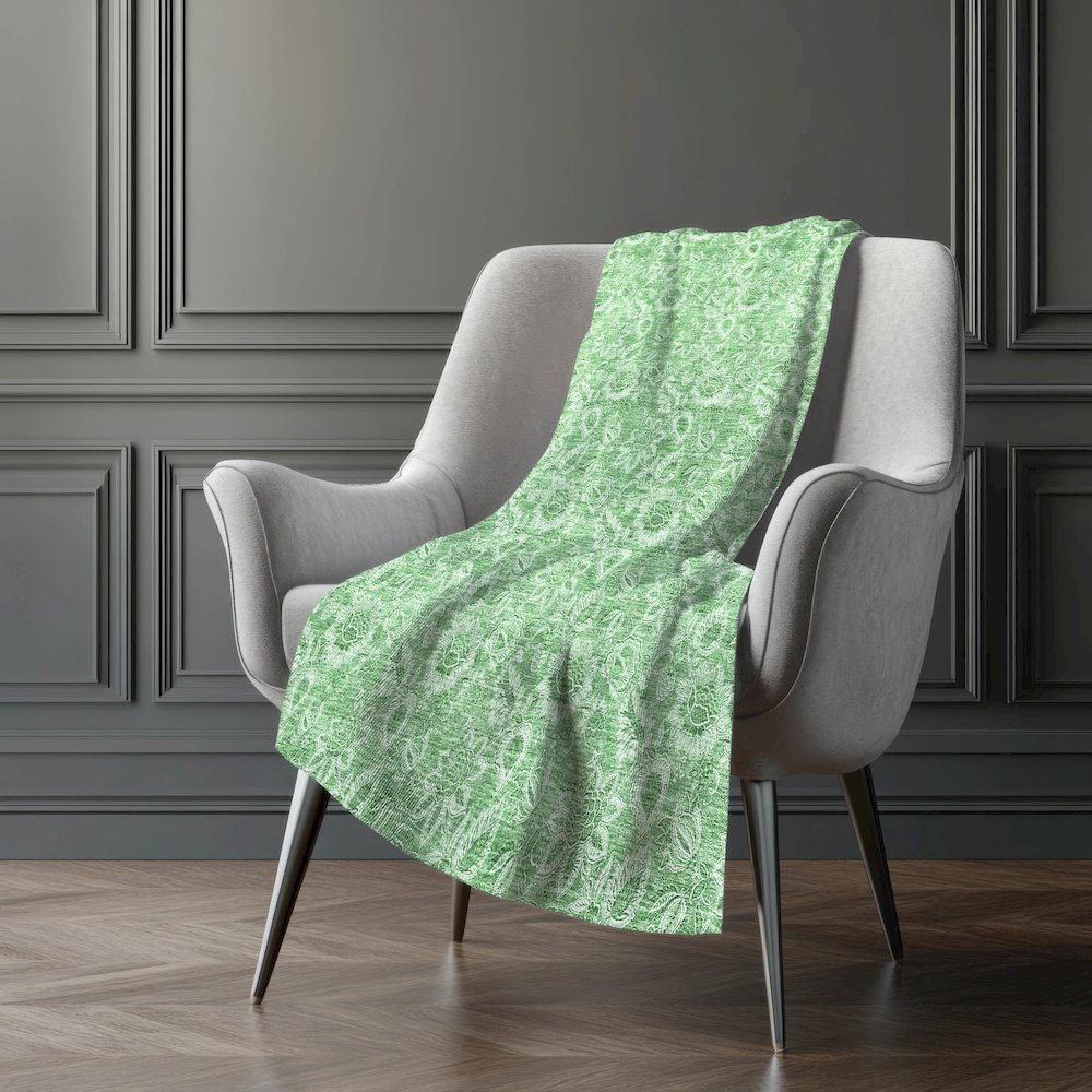 Premium Machine Washable ASB662 Green 50" x 70" Sherpa Throw Blanket. Picture 5