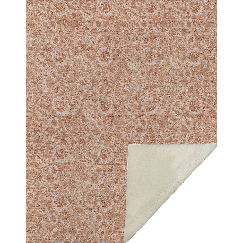 Premium Machine Washable ASB662 Salmon 50" x 70" Sherpa Throw Blanket. Picture 1